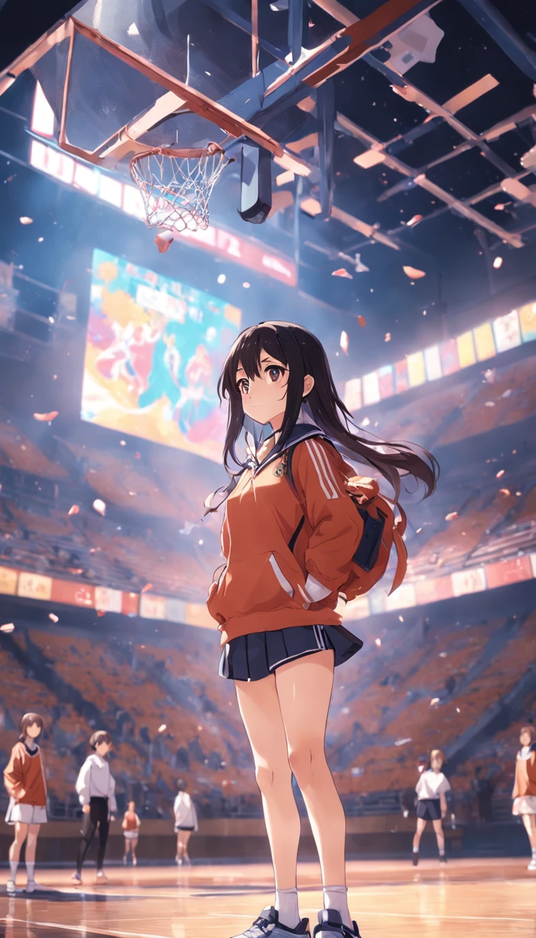 I'm a girl in high school gym clothes。Play sports。