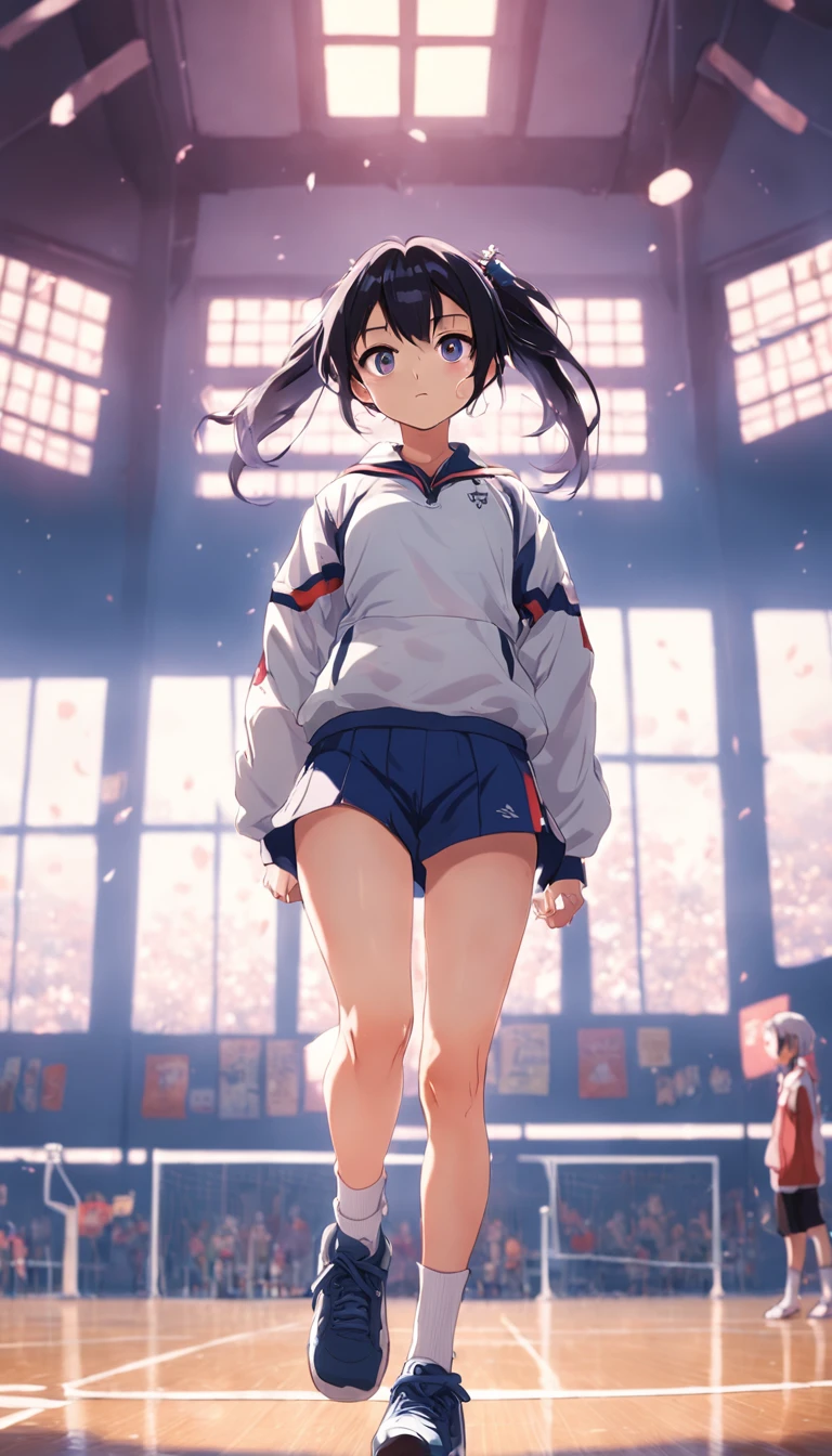 I'm a girl in high school gym clothes。Play sports。