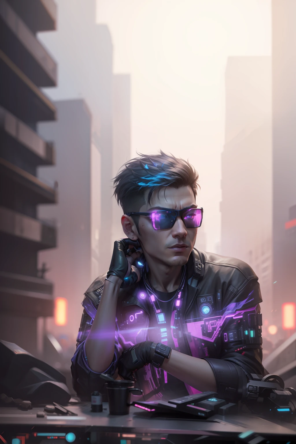 Change this background cyberpunk, realistic face,8k, ultra graphics, a boy