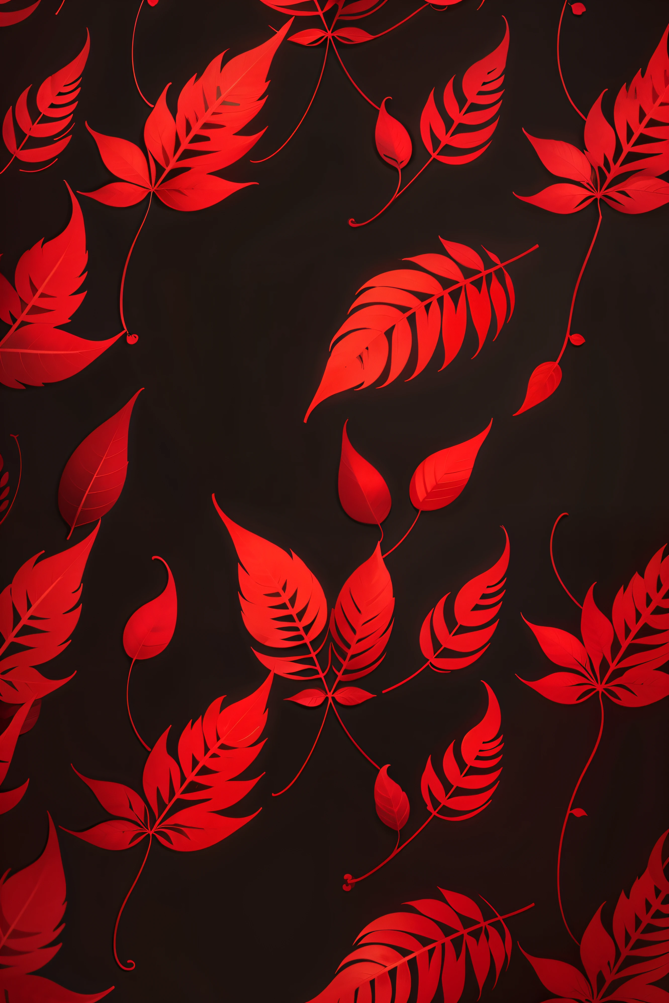 red leaves black shade repetitive pattern