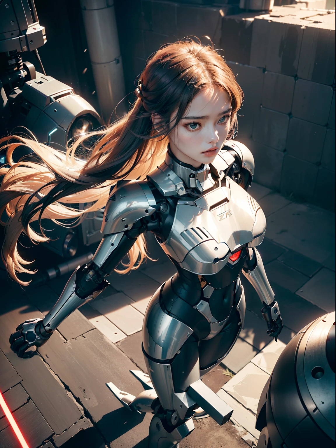 zhongfenghua, (RAW photo, best quality), (realistic, photo-realistic:1.3), extremely delicate and beautiful, Amazing, finely detail, masterpiece, ultra-detailed, highres,best illustration, best shadow,intricate,depth of field,(dramatic lighting:1.4),(from above:1.2),sharp focus, volumetric fog, 8k UHD, DSLR, high quality,( film grain:1.4), Fujifilm XT3,full body,A beautiful young woman wearing black trench coat, half human half robot face, ((1 robot,1 robot,Mechanical costalis,Mechanical spine))|Monotonous metallic color,Metal has no color, robot no color,robot girl,metallic mixture,cyborg girl)),looking at viewer, facing front, fighting stance
(Cable:1.2),(Transmission tube:1.2),(Machine eye:1.3),((Mechanical part connection)),((both arms)|(complex mechanical component:1.2~1.6)),((costalis)|(robot joints:1.2~1.6)), ,streamlinerai mecha,(lightsaber),earth,milky_way,starry,water,((armor)),water,wave