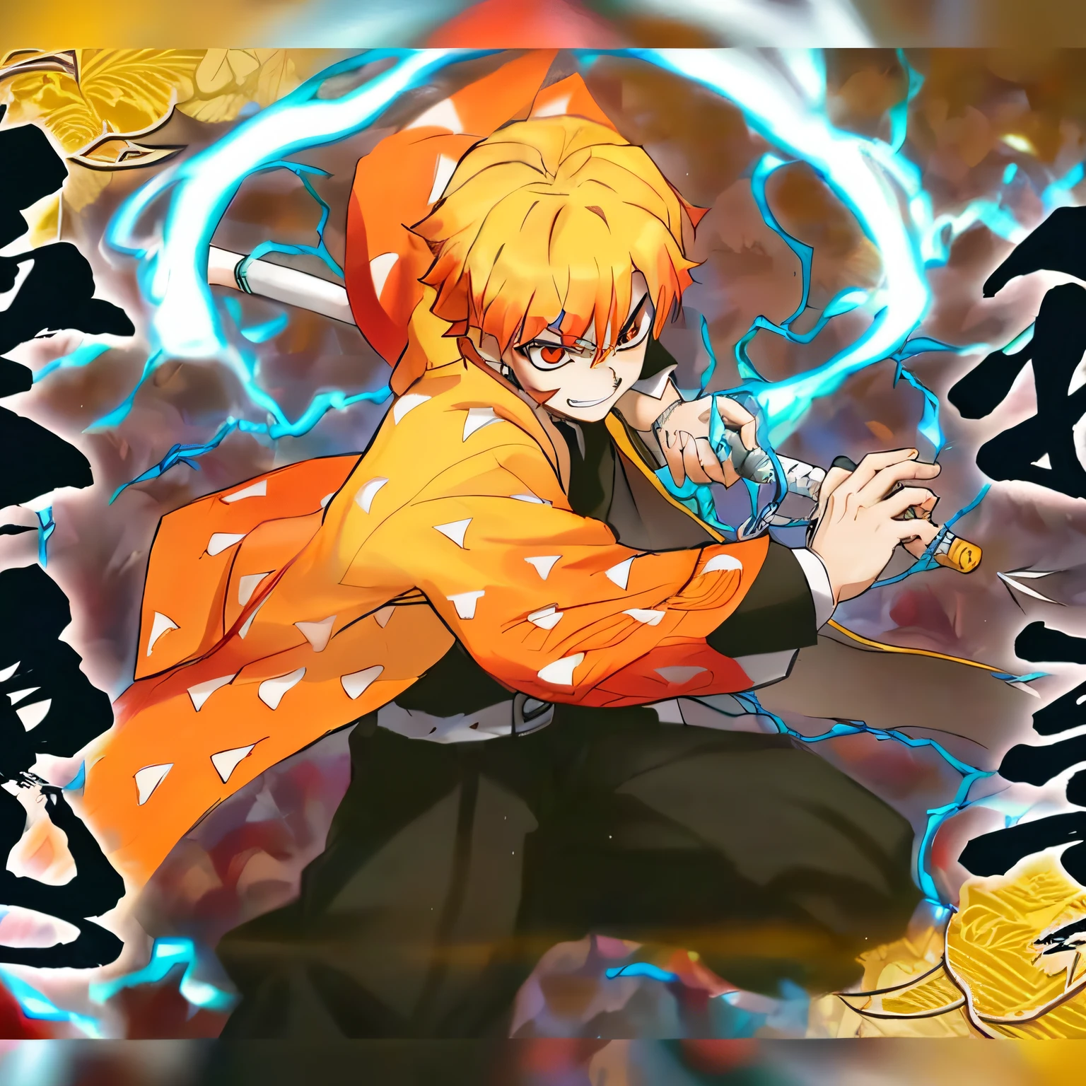 a close up of a person holding a cell phone in their hand, Demon Slayer rui fanart, Demon Slayer art style, Infero Flamejante, laranja - menino anime cabelo, Tsukasa Dokite, Ichigo Kurosaki, Coringa como Naruto, capa de anime, Mushoku Tensei, cute guy in the art Demon Slayer, Demon Slayer, Kimetsu no yaiba