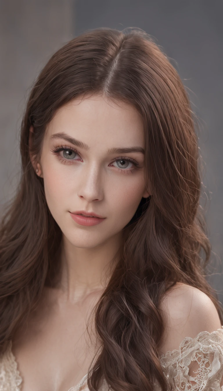 best qualityer, photograph of-realistic, 4K, Beautiful brunette girl, NSFW, greene eyes, full bodyesbian, Lingerie, Perfect and Beautiful Face, smallunderboob, with fair skin,::n_Did, mutations, Ugly hands, Texting,