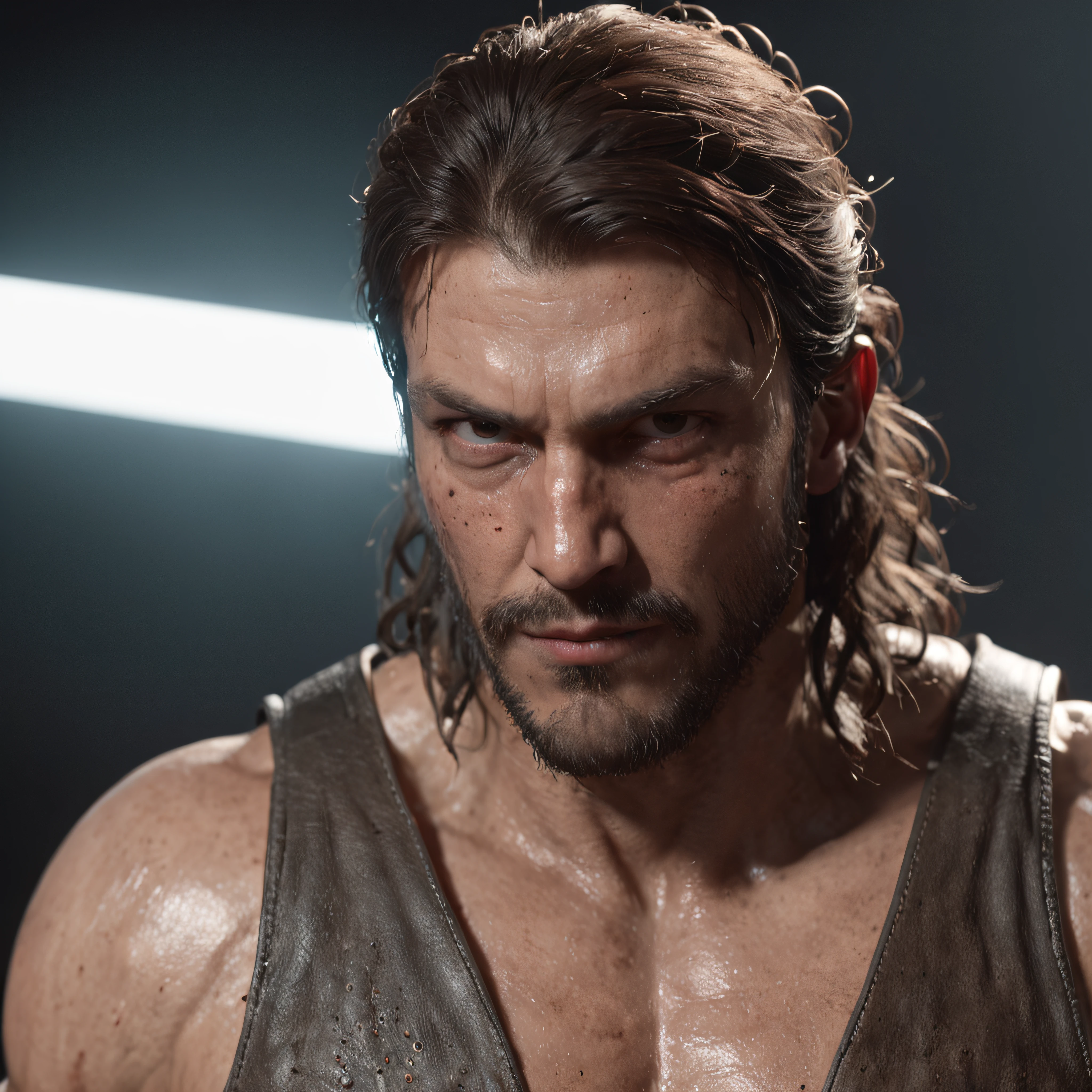 Hyper-realistic 8k octane rendering, done in Maya, Blender and Photoshop, Cinematic atmosphere, dynamic dramatic cinematic lighting, correct and precise anatomy, aesthetics, digital illustration, High resolution, a very detailed portrait. From Arthur Morgan&#39;s read game Dead 2.. Wearing the futuristic gold uniform with blue edges., with a 12 gauge pistol in his right hand. on top of a (((Pegasus))) white.