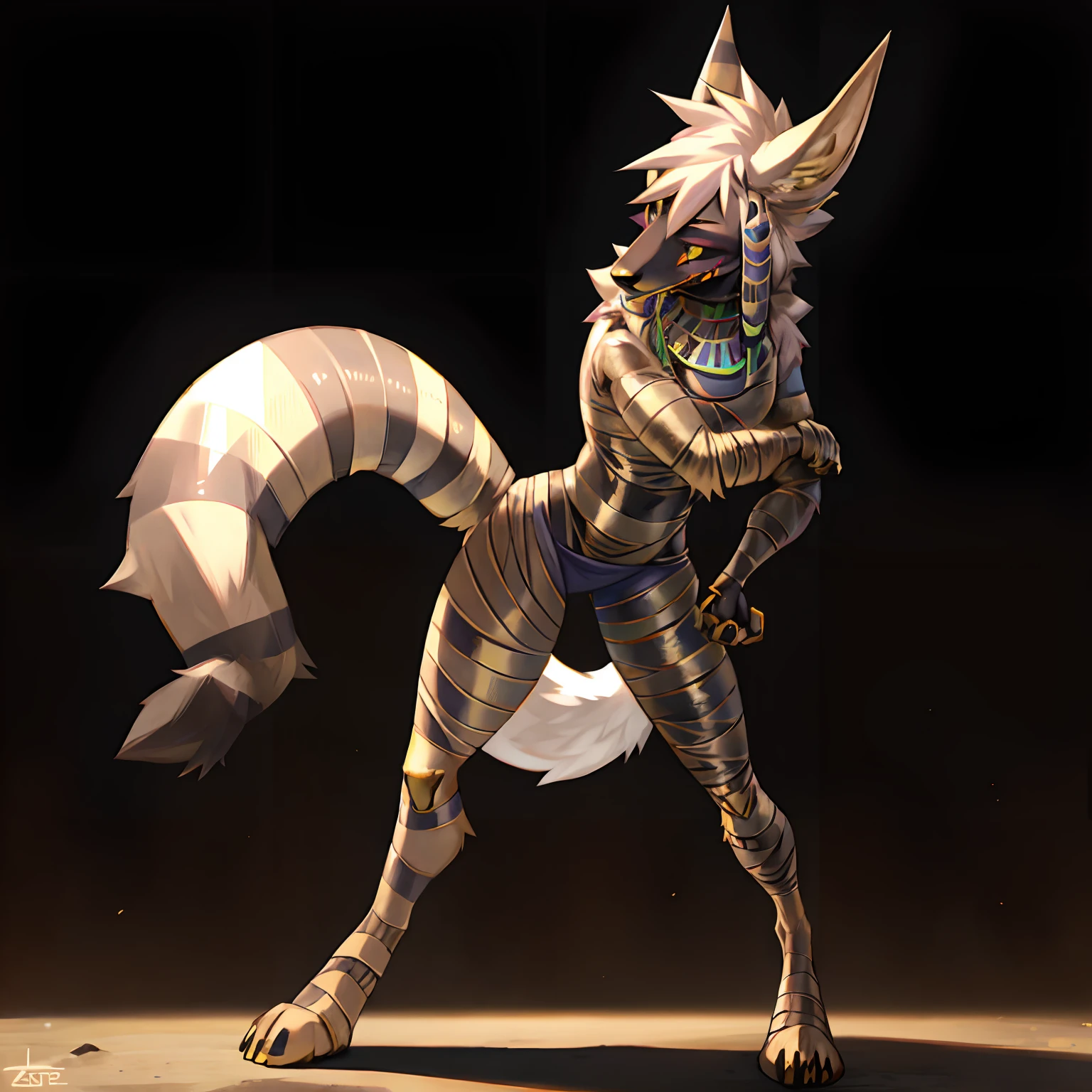 correct posing，Correct limbs，mummy，Anubis，coyote