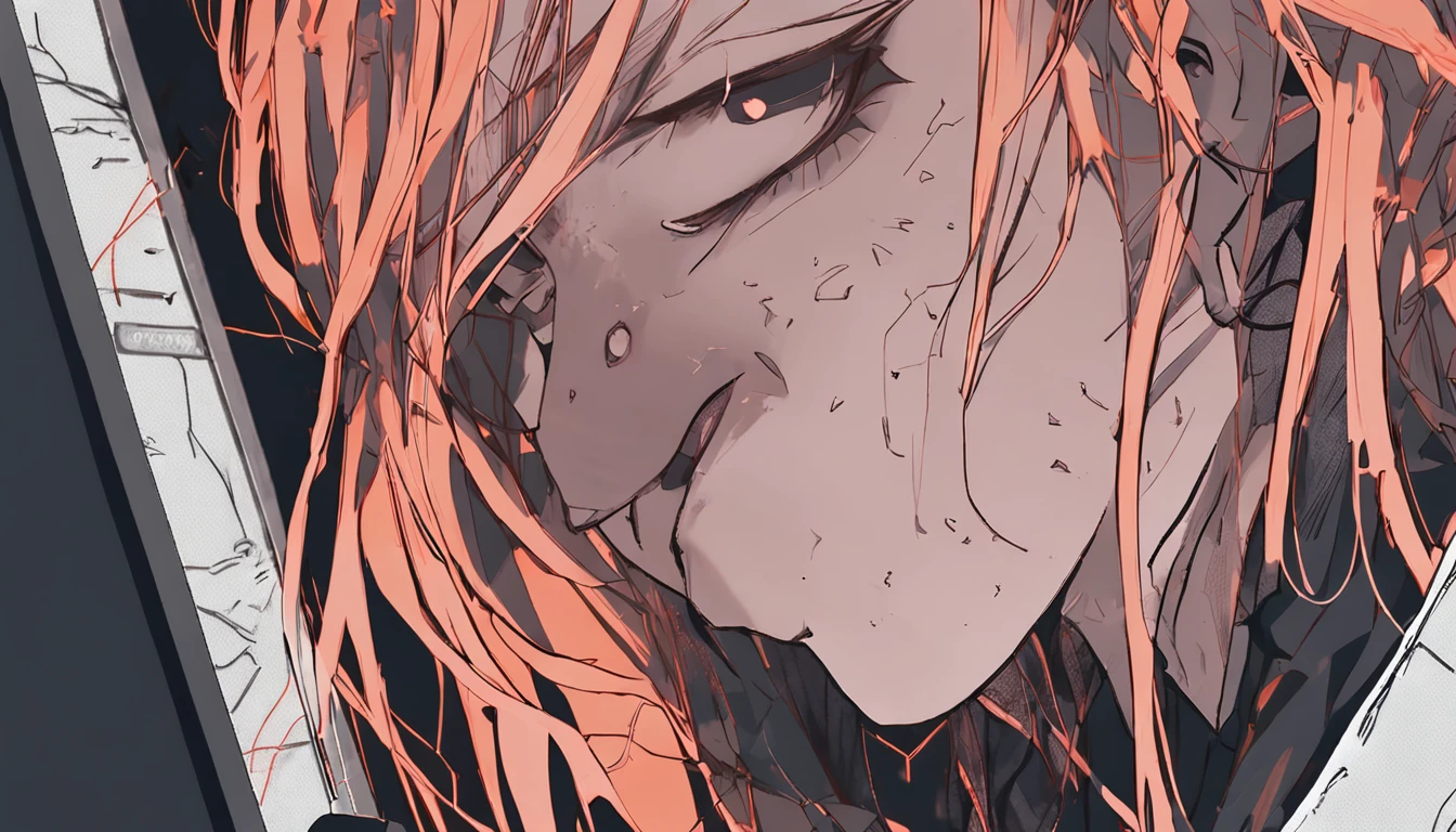 Realistic,Delicate, post apocalyptic setting, Neon Light Beam, Orange Neon Light, City lights, Neon lighting wallpaper, masutepiece,depth of fields ,(Detailed eyes Detailed pupils:1.3) , Pale girl, Asian Girl,1girl in,(makeup:0.8),Beautiful detailed girl, colourfull, Finely detailed, Intricate details, Instagram, (Ginger Hair + Messy long hair 1.3), Blunt bangs, (50mm Sigma f/1.4 ZEISS lens, F1.4, 1/800s, ISO 100, fotograpy:1.1), (White pajamas:1.3),Closed mouth, Night,(,cowboys_shot, (From Side:1.2),(Detail fingers:1.3),1girl in, Full body shot, Sitting, Faces close to the viewer, Legs far from the viewer, with blush cheeks, winking eyes, Clear eyes, Big eyes