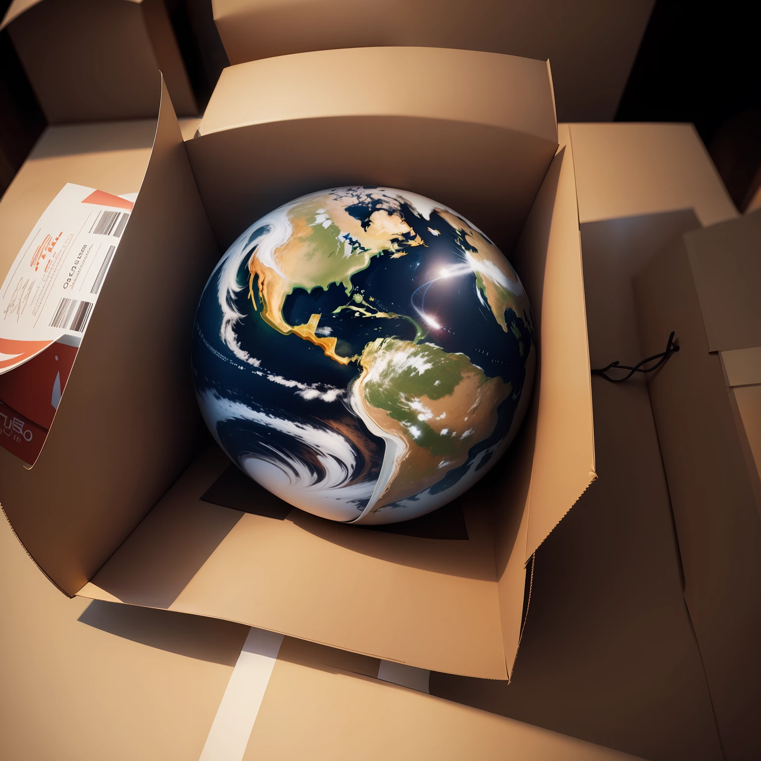 The world wrapped up in a big brown bag, concept art, 4k