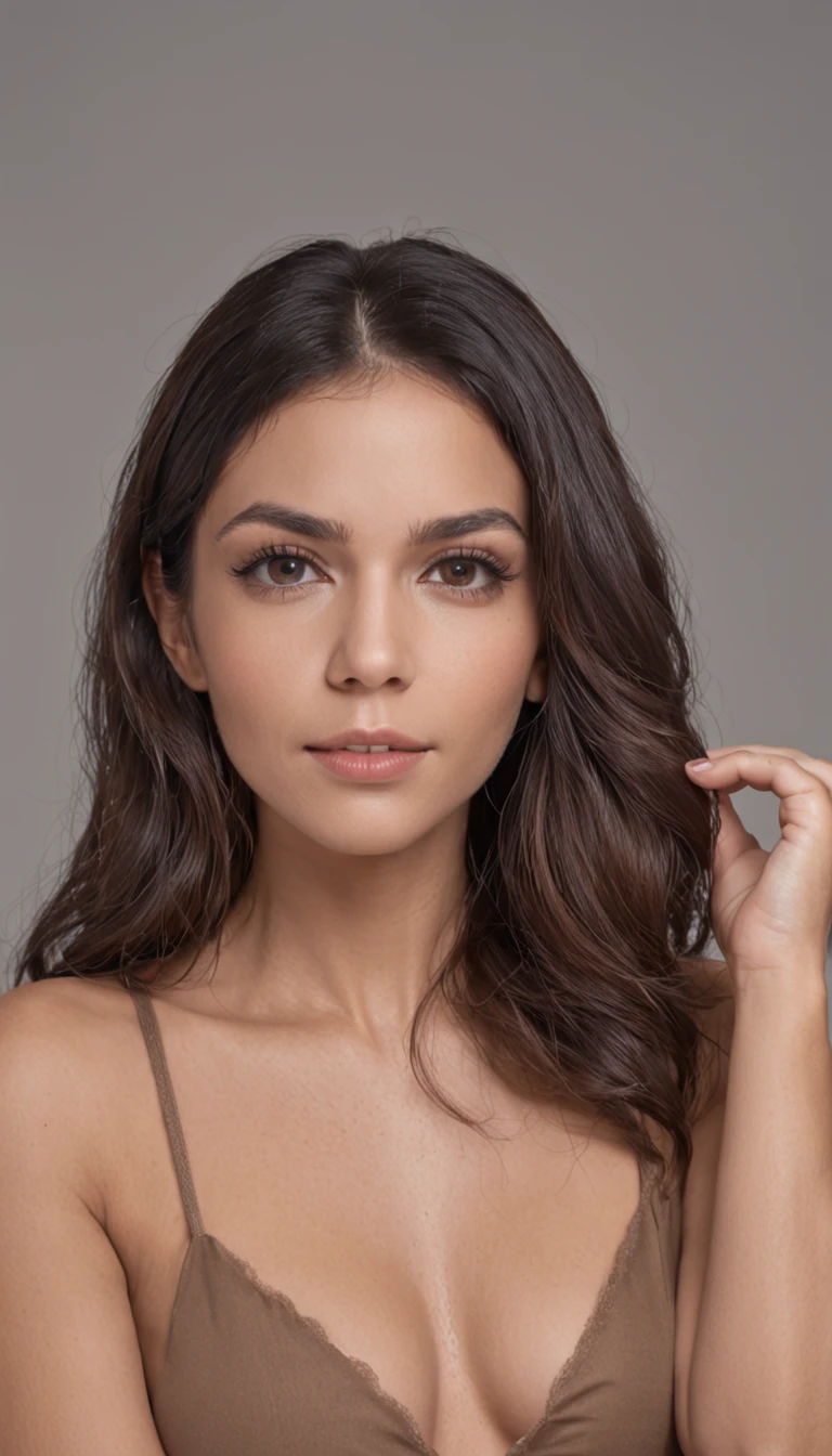 mulher bonita, 30 anos, latina, sem roupa, pelada, naked, no clothes, corpo inteiro, sexy, topless, no panties, detalhado, realista, muito realista, cabelo preto, cabelo com franja, cabelo com franja na frente, em um quarto simples, mostrando , detalhada, exposta, virilha detalhada, cinematic lighting effects, pose de selfie, fazendo selfie, selfie no espelho, reflexo no espelho, adulto, mature content