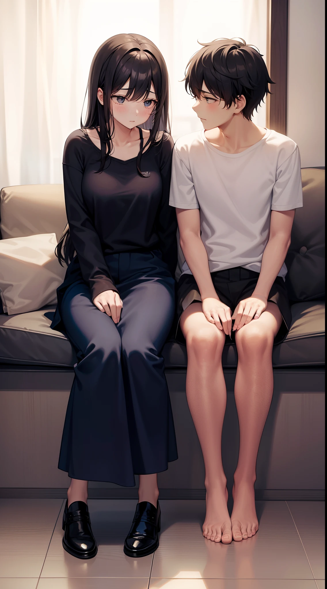 two couple are not talking to each other. They are both sad and lonely.