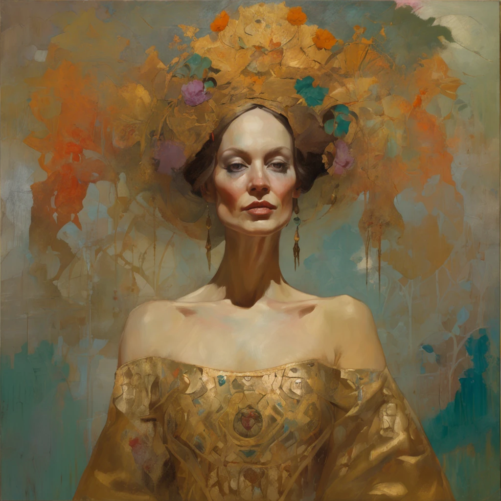 Painting of a woman , Craig Mullins Alphonse Mucha, Artgerm Julie Bell Beeple, Tom Bagshaw Donato Giancola, Peter Mohrbacher Donato Giancola, Artgerm Craig Mullins, Mucha Klimt et Tom Bagshaw, Alphonse Mucha et Craig Mullins, Peter Mohrbacher''