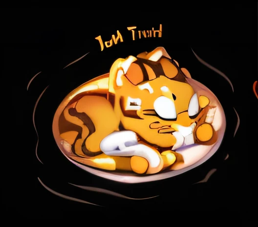 Lazy Garfield lying in bed
