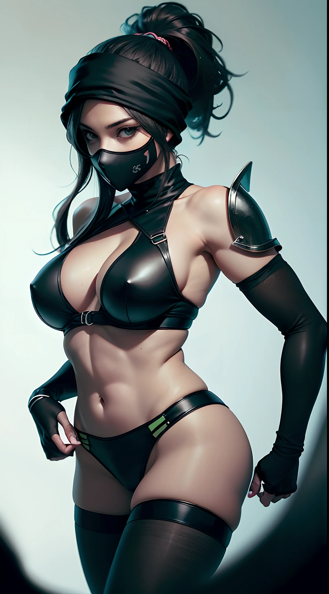 Ninja,black,green,girl