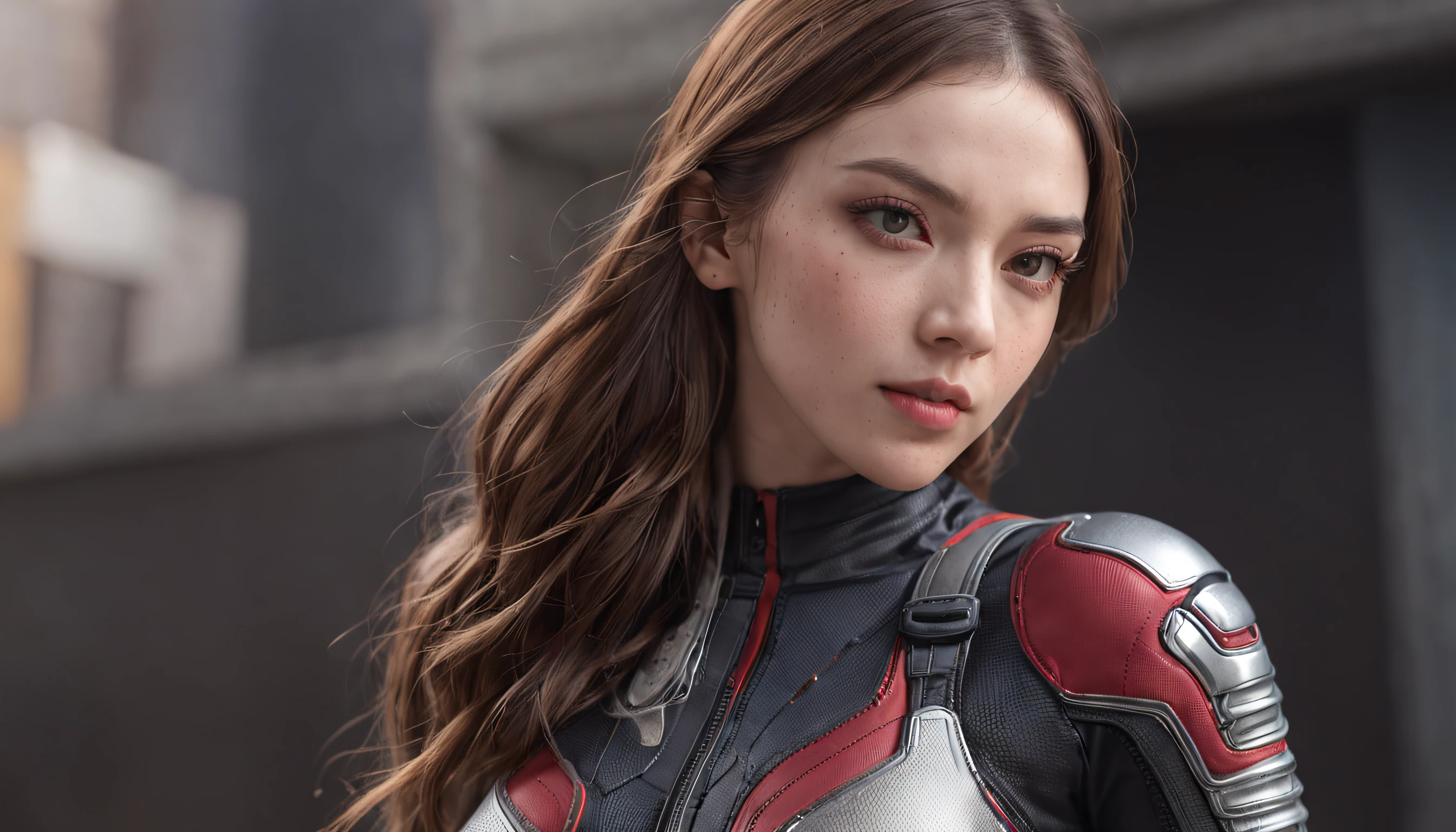 RAW, Masterpiece, Super Fine Photo, Best Quality, Ultra High Resolution, Photorealistic Photorealism, Sunlight, Full Body Portrait, Amazing Beauty, Dynamic Pose, Delicate Face, Big Breasts, Vibrant Eyes, (from the side), She Wears Futuristic Steel Woman Spider-Man costume, Very Detailed Background, Detailed Face, Detailed Complex Busy Background, Messy, Gorgeous, Milky White, Highly Detailed Skin, Realistic Skin Details, Visible Pores, Sharp Focus, Volume Fog, 8k UHD, DSLR camera, high quality, film grain, fair skin, photorealism, lomography, huge metropolis in a future dystopia, seen from below, translucent, Radiant, Ancient Egypt, Ghostcore, lower body shot, V-Ray rendering, Sharp, Virtual reality, ivory colors, Dreamcore, Laser Show lighting, UHD