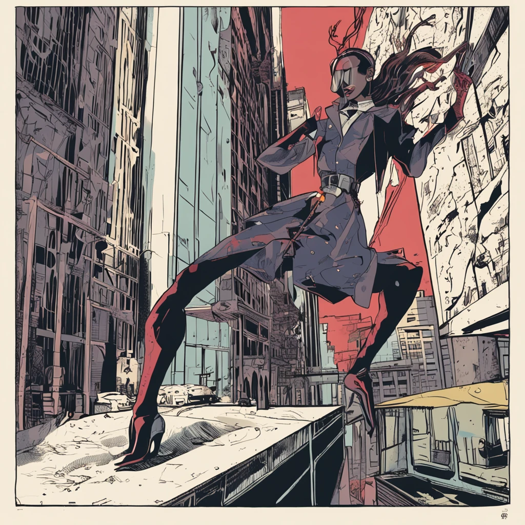 <lora:theOldShadowRunStyles_1990sV10_LoRA:1> a cyberpunk woman in a fight in the dark city theOldShadowRunStyles