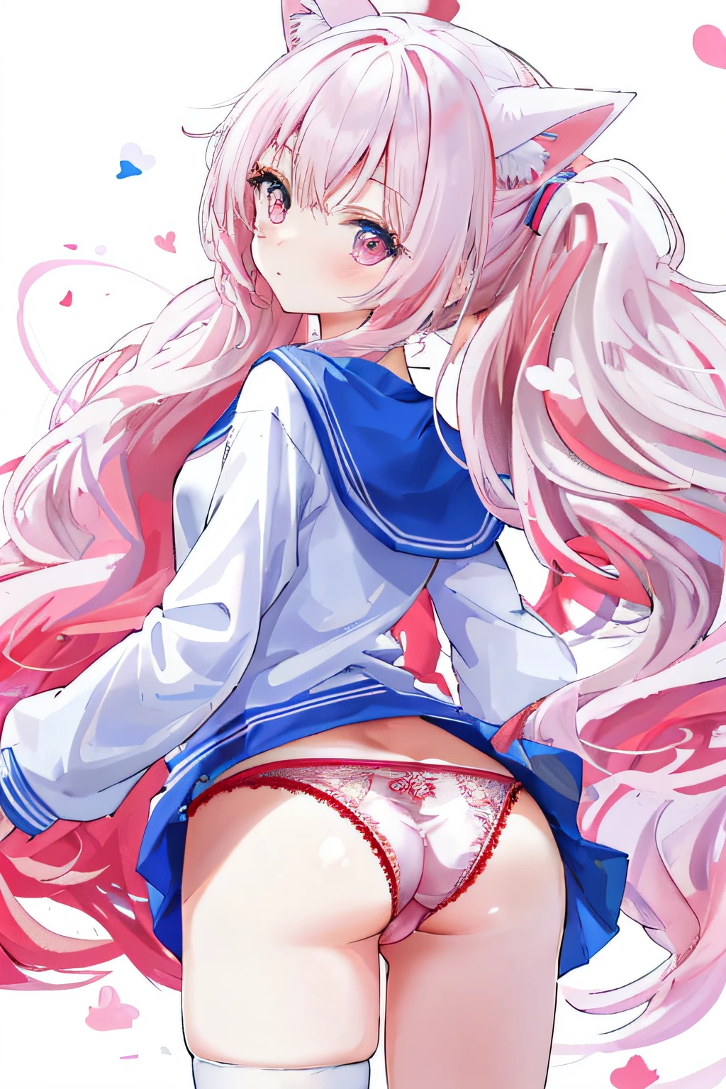 Anime girl with long pink hair and white panties, small curvaceous , seductive anime girls, beautiful anime girl crouching, Anime girl, the anime girl is crouching, Cute anime girl, anime barbie in white stockings, (Anime girl), anime moe art style, pretty anime girl, An anime girl, beautiful alluring anime teenchi anime style, Anime girls