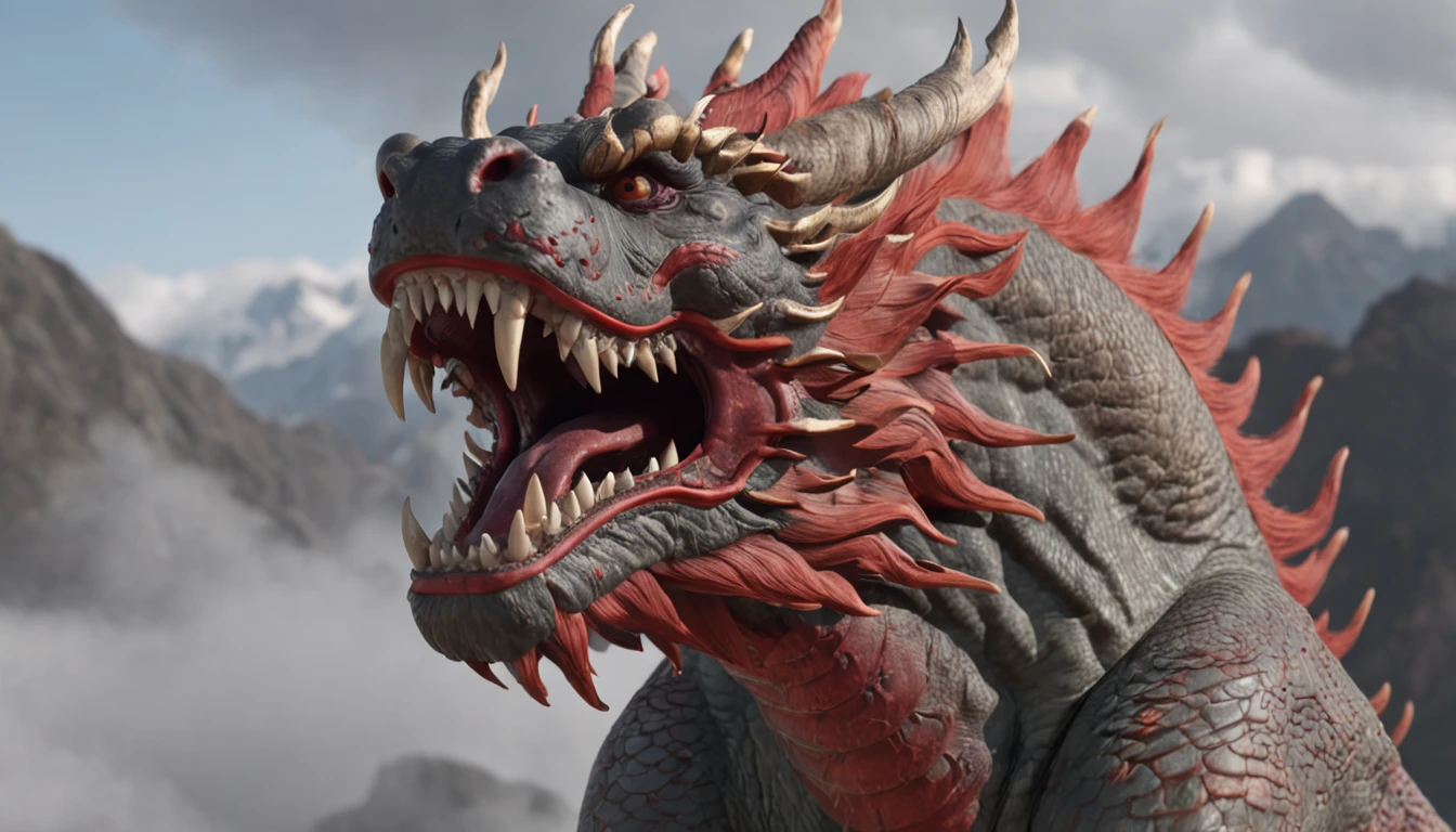 Full body like, Chinese dragon, Loong, extremely detailed CG unity 8k wallpaper, (colorful:1.2), sharp teeth, red eyes, teeth, Hires upscale: 1.7, Hires upscaler: 4x_NMKD-Siax_200k, Denoising strength: 0.45, lifelike texture, Dynamic angle, (((+++Lightning and bodyInterweave///))), Colorful auspicious clouds, drop shadow, atmospheric perspective, panorama, wide shot, 16k, anatomically correct, super detail