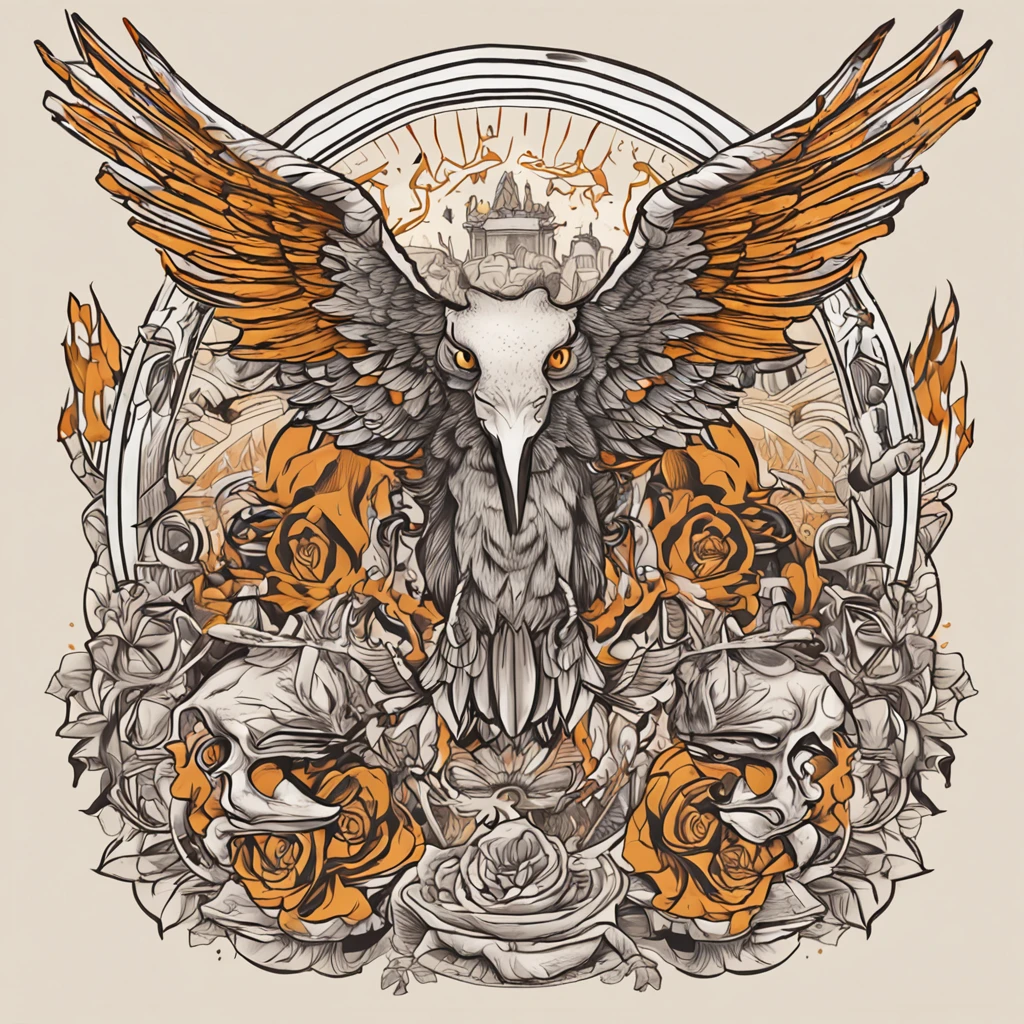 Tattoo drawing,Legend has it that the Golden-winged Roc,Old tradition