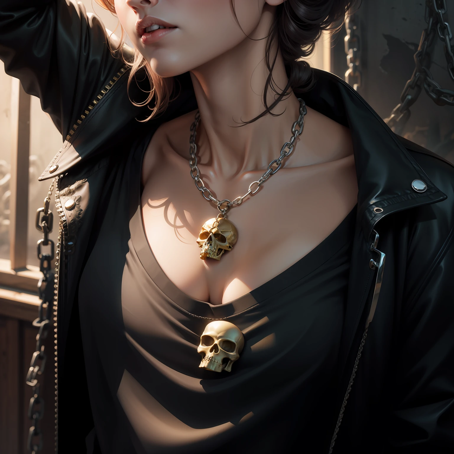 Scull on a chain