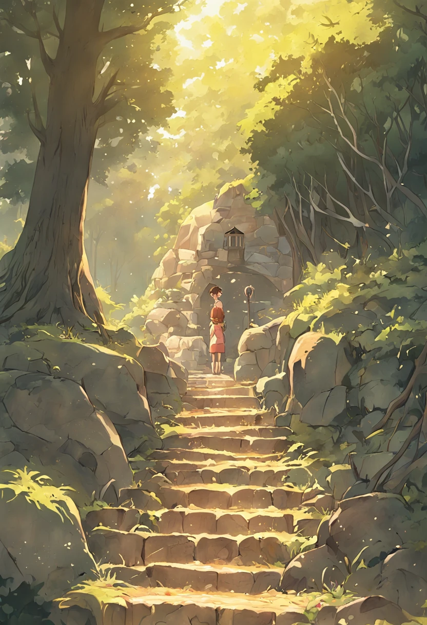 ((Pintura de aldeia:1.5) | (Cena animada de aldeia:1.3)) where the villagers lived harmoniously, com os seus risos a ecoar pelas ruas de pedra.