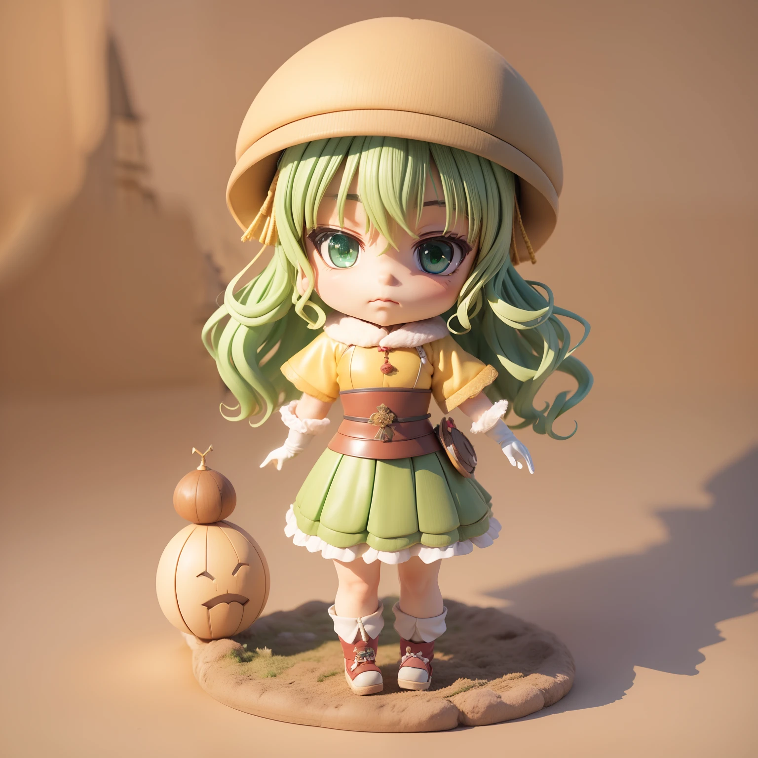 (((Chibi 3D))) (Best Quality), (masutepiece) Chibi Anime Deformed Style,Beige curly hair,bluish green eyes, Iliwa Piero Costume, fancy dress, Luxurious 5-piece full set, Top and bottom clothes, gloves, hat, Mask, wig, unisex, Clown Cosplay, Fancy Dress Set,angry expressions,The background is(Gassho-zukuri villages of Shirakawa-go and Gokayama:1.5).