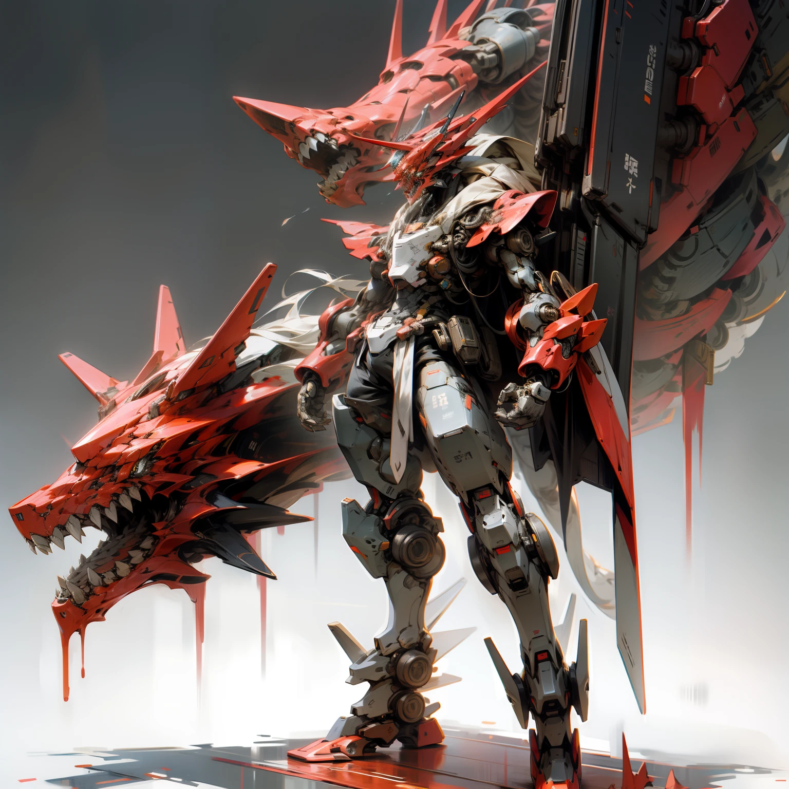 Dragon-type mech,detailed full body,Background is information