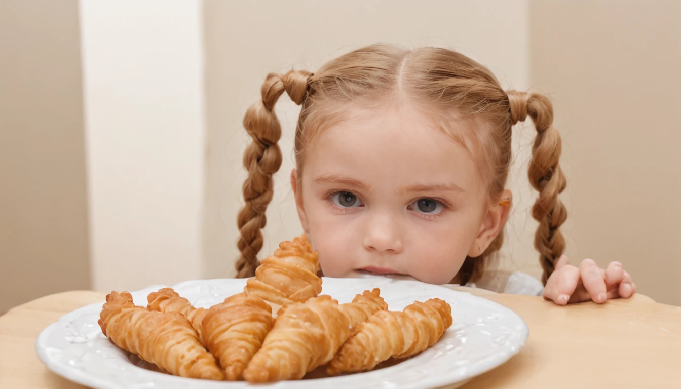 Long blonde child girl hair braids , There are five fried food items on a plate on a table, em forma de cone, crisp and sharp, chifres do diabo, imagem do produto de alta qualidade", nuggets de frango, Piques, 1 5 0 4, piroca, Chifres do diabo, 1505, volcanos, sharped image, brasileiro, Condorito, cone, Braavos, Hosada