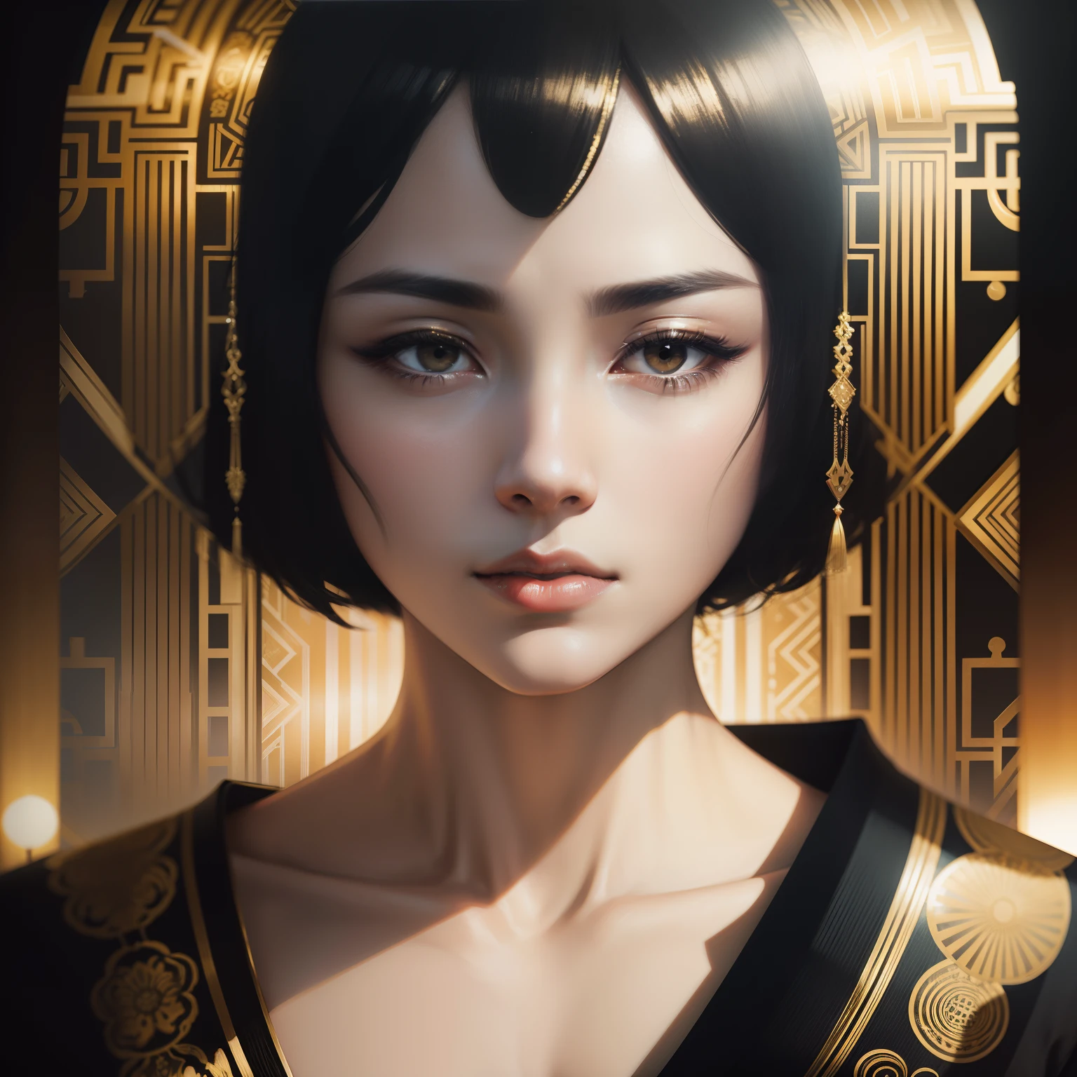 the great gatsby by alexander gilbert saxon 2, in the style of japanese photography, dark white and dark gold, graphic symmetry, sandara tang, agfa vista, josh adamski, wong kar-wai 50 --s 2