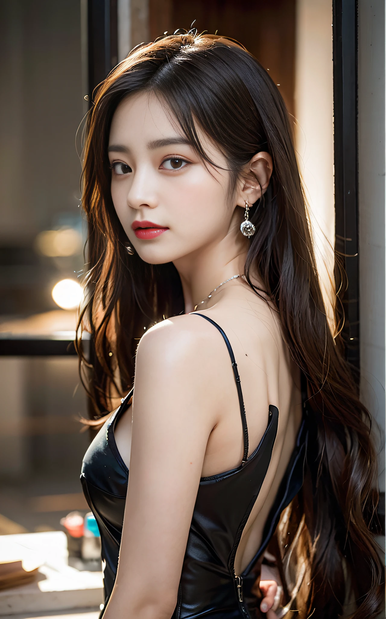 arafed woman in a white dress posing for a picture, Gorgeous young Korean woman, beautiful Korean women, Beautiful young Korean woman, (((beautiful countenance))),(((big eye))),(((Beautiful eyes))),(((long lashes))),((Beautiful teeth alignment)),gorgeous chinese model, (((huge tit))), ((Chest cleavage)),(( nippleless)),Korean Girl, dilraba dilmurat, korean artist, Korean Woman, jaeyeon nam, korean female fashion model, Hwang Se - On, captured on canon eos r 6, Choi Hong Hwa
