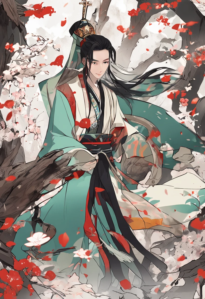 Libido boy，HighestQuali，extremely detaile，Youthful，Sword-eyed stars，Tribal Junior，Around twelve years old，Young man，cool guy，Ancient wind，vivaciousness，child，Libido boy，Gorgeous light green robe，Black Chinese style high ponytail，Black eyes，Sunny and cheerful，Young man，Black hair，s delicate face，sharp sharp eyes，Clear eyebrows，Kind expression，Fluttering hair，Flowing sleeves，Ancient style，Wind dance pose, Long flowing black hair flowed out，Messy hair，Qi Yu Xuanang，looking at viewert，（tmasterpiece：1.4），（best qualtiy：1.4），(The composition is perfect)，high-definition depiction，8K，The polar composition of the film，Cinematic lighting，Cinematic texture，Strong sense of atmosphere