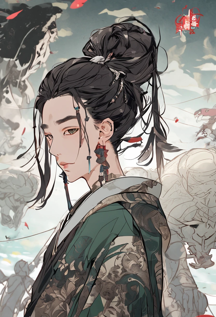 Libido boy,HighestQuali,extremely detaile,Youthful,Sword-eyed stars,Tribal Junior,Around twelve years old,Young man,cool guy,Ancient wind,vivaciousness,child,Libido boy,Gorgeous light green robe,Black Chinese style high ponytail,Black eyes,Sunny and cheerful,Young man,Black hair,s delicate face,sharp sharp eyes,Clear eyebrows,Kind expression,Fluttering hair,Flowing sleeves,Ancient style,Wind dance pose, Long flowing black hair flowed out,Messy hair,Qi Yu Xuanang,looking at viewert,(tmasterpiece:1.4),(best qualtiy:1.4),(The composition is perfect),high-definition depiction,8K,The polar composition of the film,Cinematic lighting,Cinematic texture,Strong sense of atmosphere