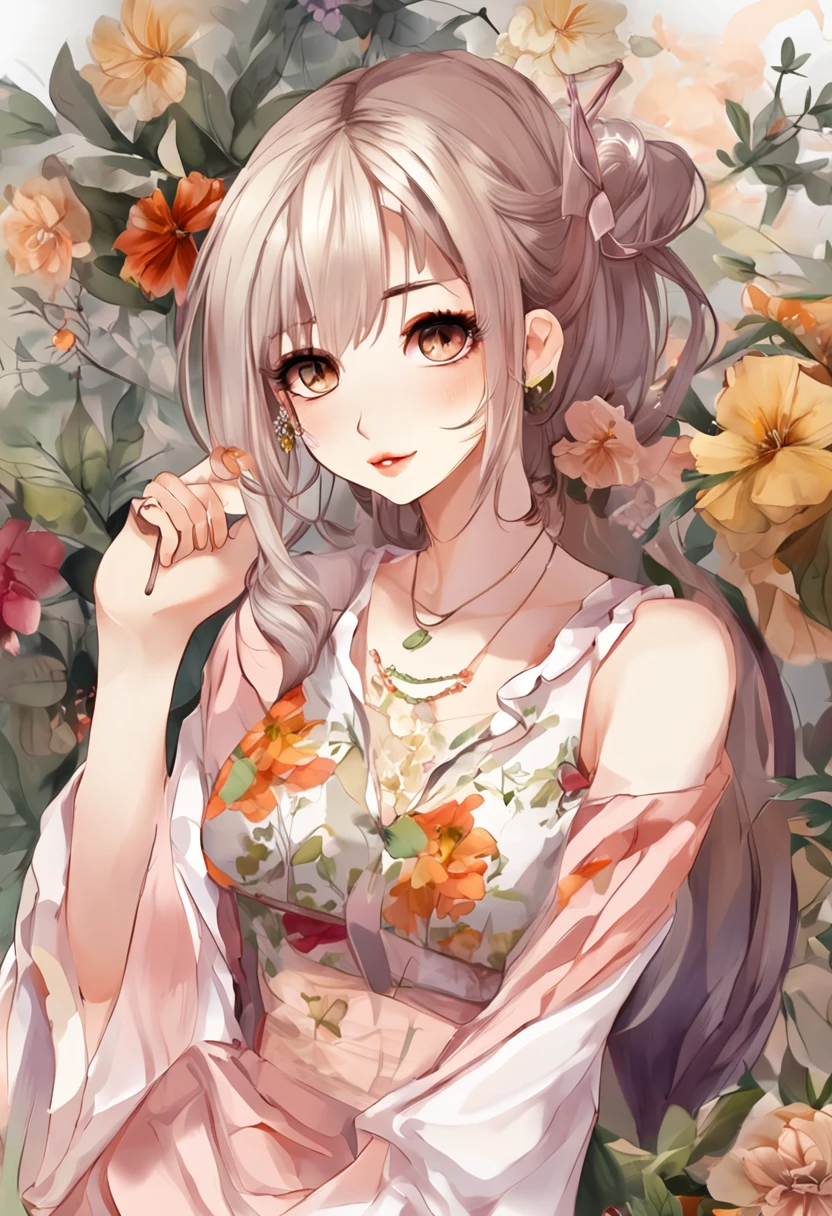 (realisticlying, A high resolution:1.3), 1 girl with a perfect body, Super fine face and eyes,long whitr hair, Tank top of random colors:1.2, Wear casual clothes, in a cafe, Coffee on the table, huge tit,Expose cleavage,Air bangs short hair,dress, (Photorealsitic: 1.4), (hyper realisitc: 1.4), (realisticlying: 1.3), (Smooth lighting: 1.05), (Improved cinematic lighting quality: 0.9), 32K, 1 rapariga,