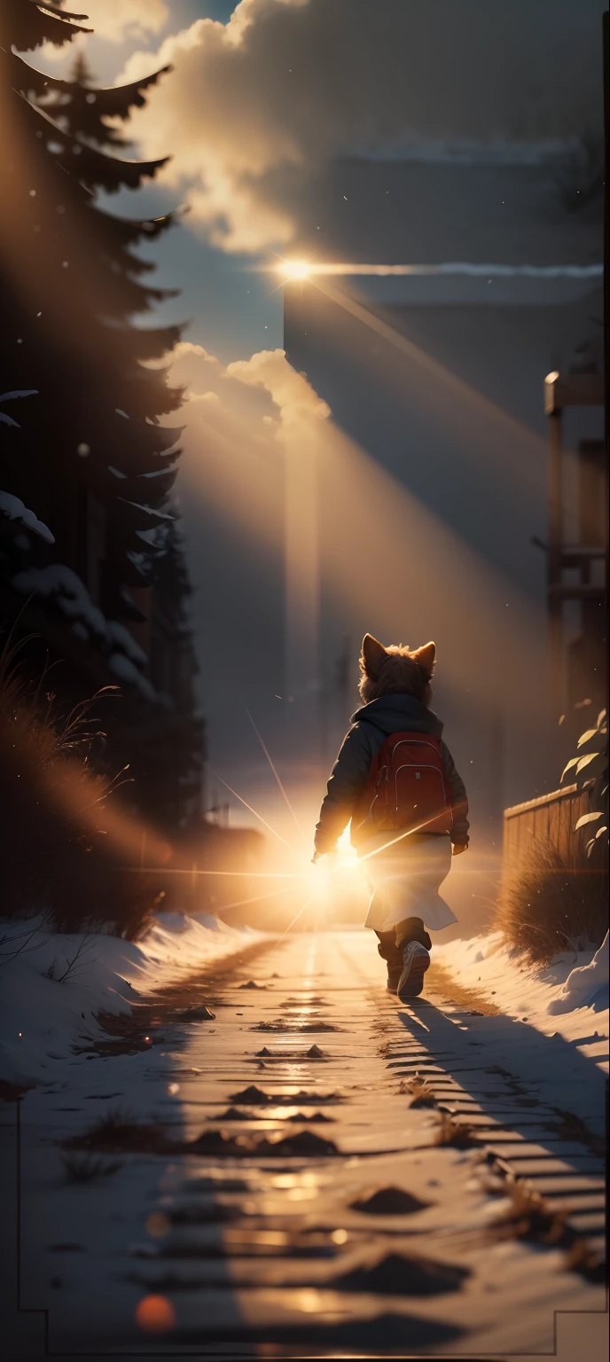 There's a little sunlight in the background and it should look like it's walking on the ground