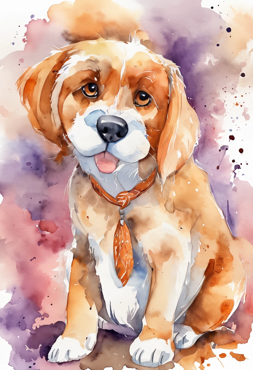 (Un perro y su cachorro), Targeta educacional para chicos, estilo minimalista, colores simples , fondo blanco, dibujo zootopia de disney, sonrien, dibujo animado, perro y cachorro, detalles de los perros