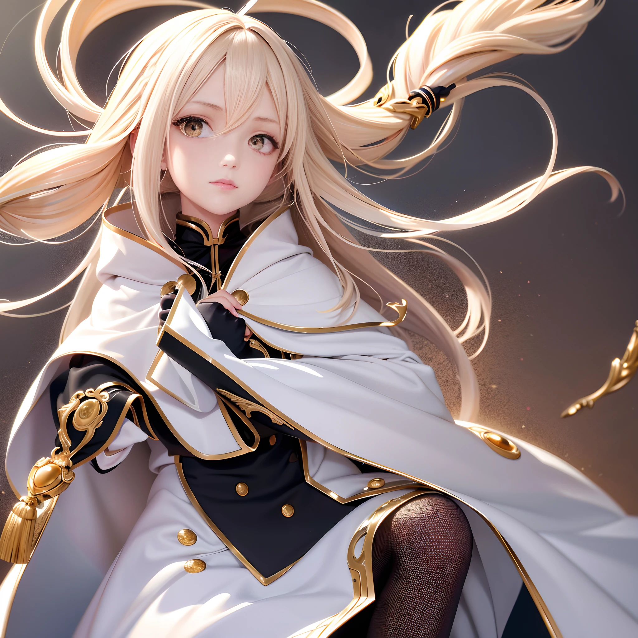 Need,tmasterpiece,whaite hair,Golden eyes,Manteau blanc,Look up,The upper part of the body,Hairline,Fair skin,SideBraid,sitted