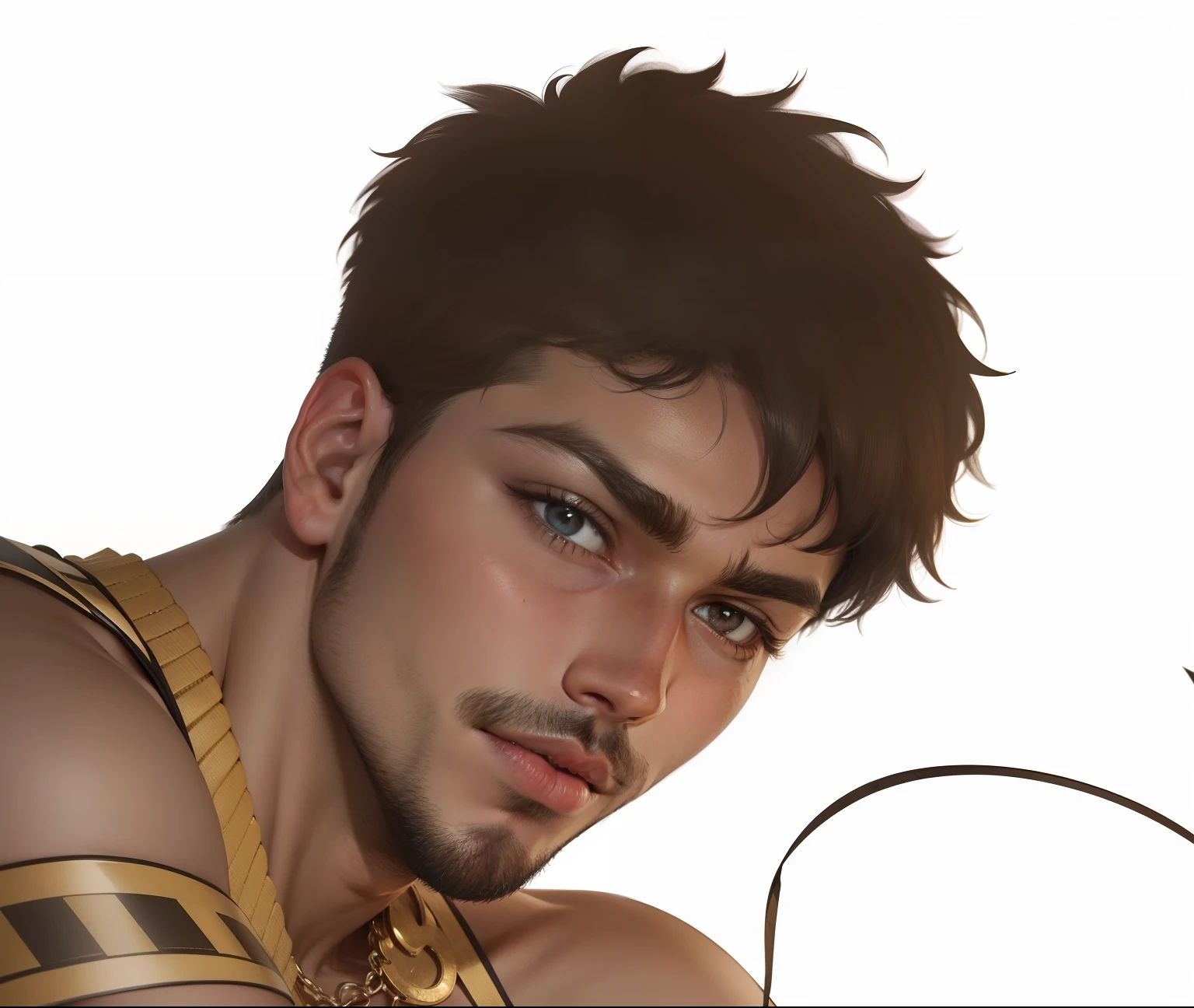 Homem negro, homem negro bonito, homem negro adolescente, jovem, adolescente, rosto bonito sem barba, homem negro, homem negro, com olhos azuis, homem negro com os olhos azuis, homem bonito, garoto bonito, garoto adolescente, cabelo muito curto, cabelos pretos, homem negro, colar de ouro, homem bonito, jovem bonito, bonito garoto bonito olhar marcante com olhos azuis, horus, Manly man, homem sexy, homem atraente, homem gostoso, homem com raiva, cabelo espetado, sem barba, negro, serious man