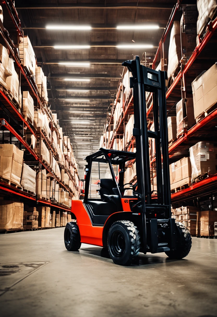 forklift inside the cocacola warehouse