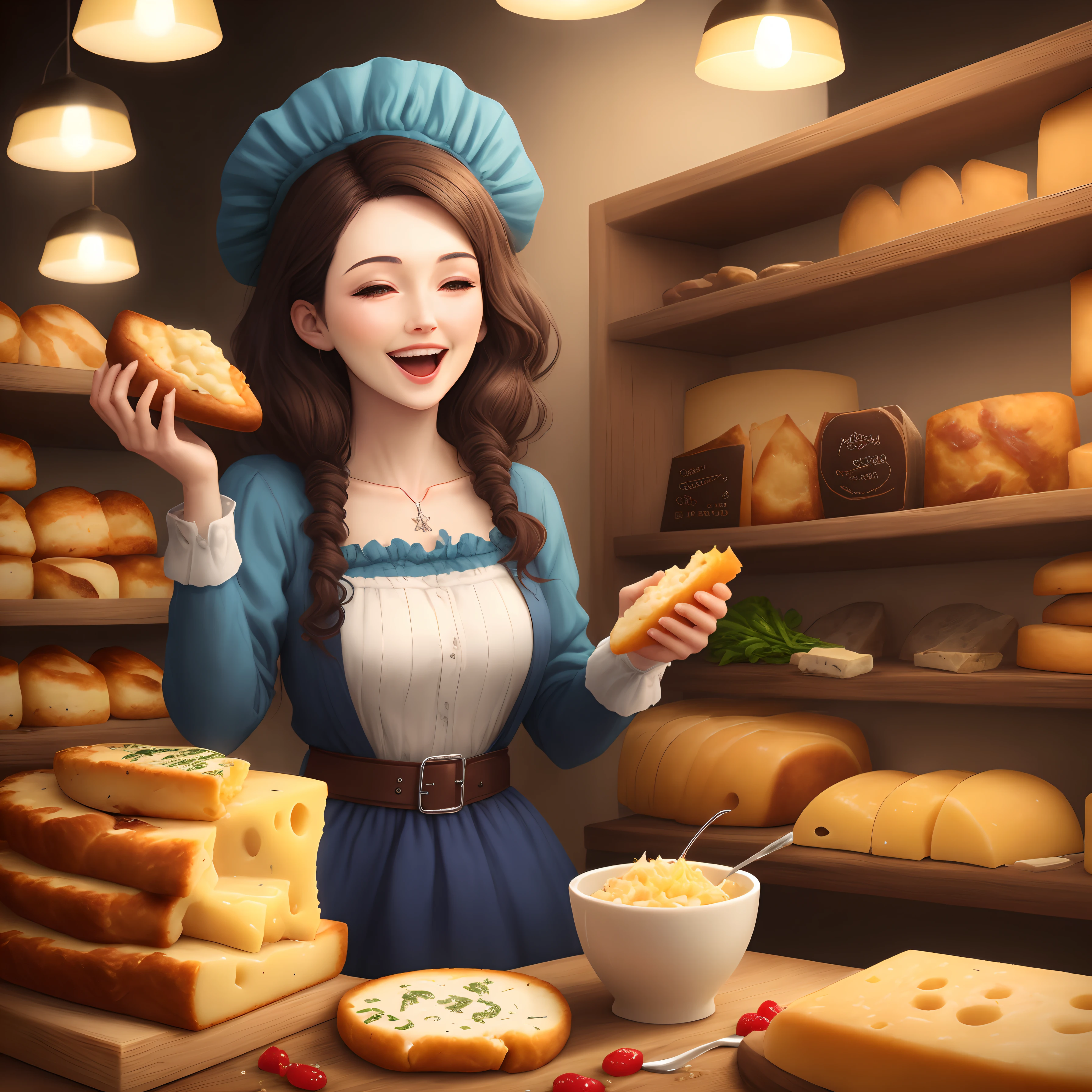 Woman cheese bread drugs