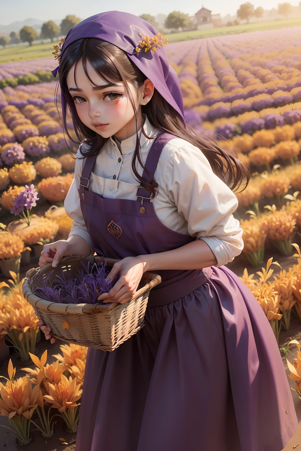 saffron flower harvest, harvest saffron flowers, purple saffron flowers