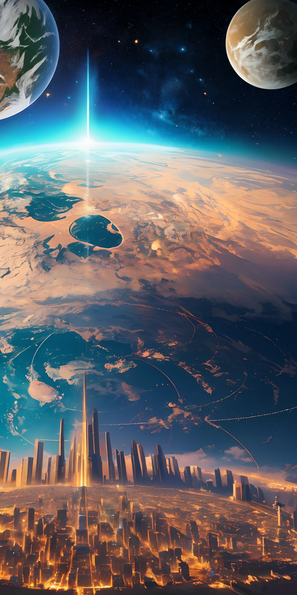 AI is shaping the future of earth and our universe, in realistic, sci fi style, ultra hd --auto --s2