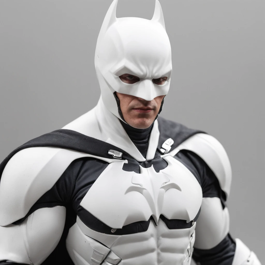 spectacular, Master parts, :The realistic White Batman focuses on the advanced cybernetic suit Orba Prima, high high quality ::n_Style drawing, Low-quality defects,