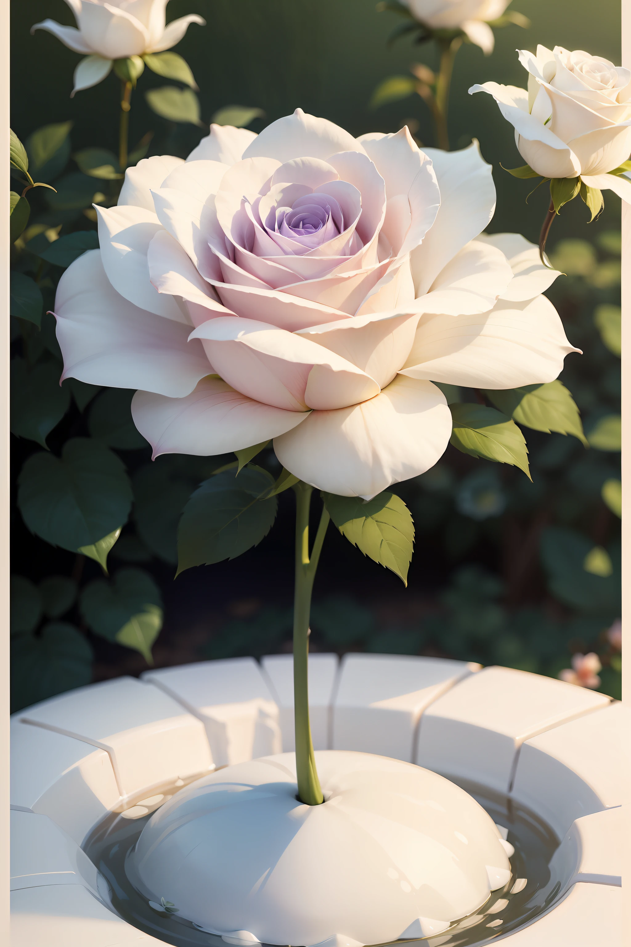 White roses in the corners of the parterres,A delicate white rose blooms quietly。Its petals are as white as snow,It exudes a faint floral fragrance。light breeze,petals gently floating down,It's like telling a beautiful story。
This white rose is lonely and noble,It contrasts sharply with the surrounding flowers。It is not as ostentatious as bright red roses,Nor is it as mysterious as the rich purple rose。It just blooms quietly,Conquer everyone who comes to the garden with its pure beauty。
