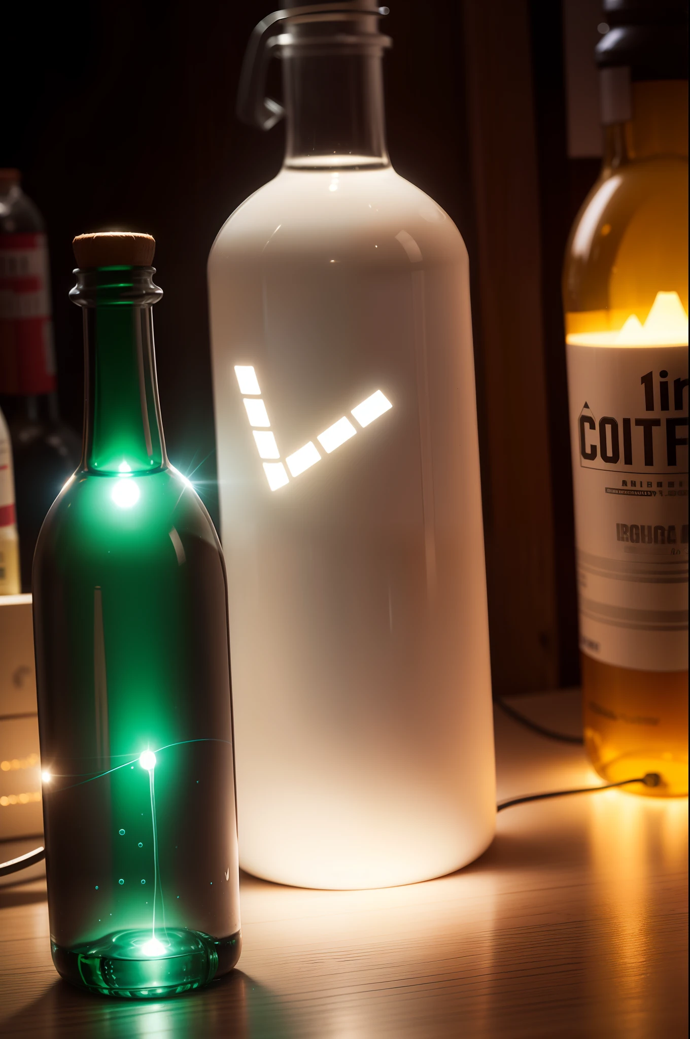 led light on the bottle