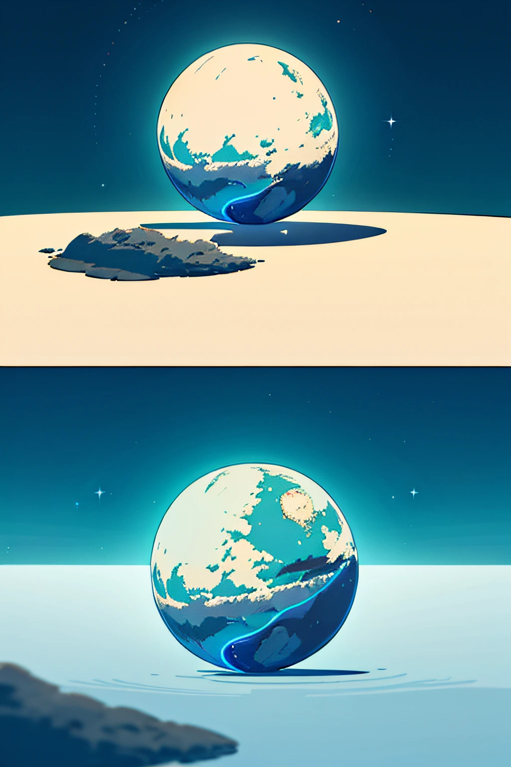 cola exists, planetarium, sky, fantasy, {{{giant Jupiter}}}, blue, {{{huge Jupiter}}},{{{masterpiece}}}, {{the best quality, super fine illustrations, beautiful and delicate water}}, {{very delicate light}}, starfall, clean sky, night sky, night, depth of field,{{{Two moons}}}, Giants, Megaphobia, {{extremely detailed CG unity 8k wallpaper}}, {ultra-detailed}, {extremely delicate and beautiful}