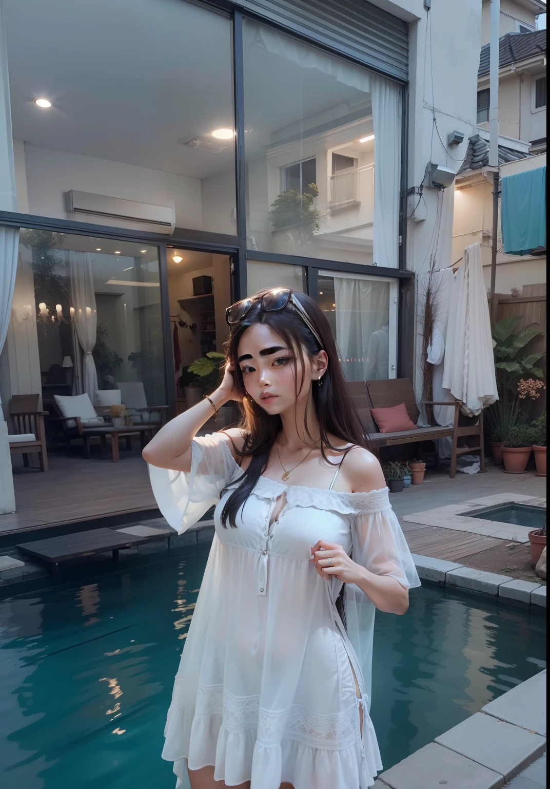 Change her Dress to bikini