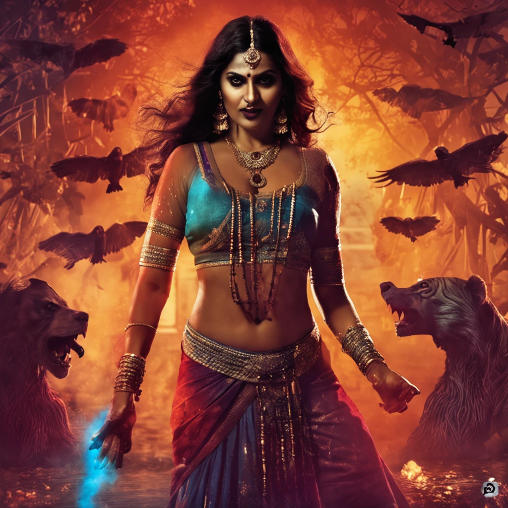 indian actress in classic horror mode