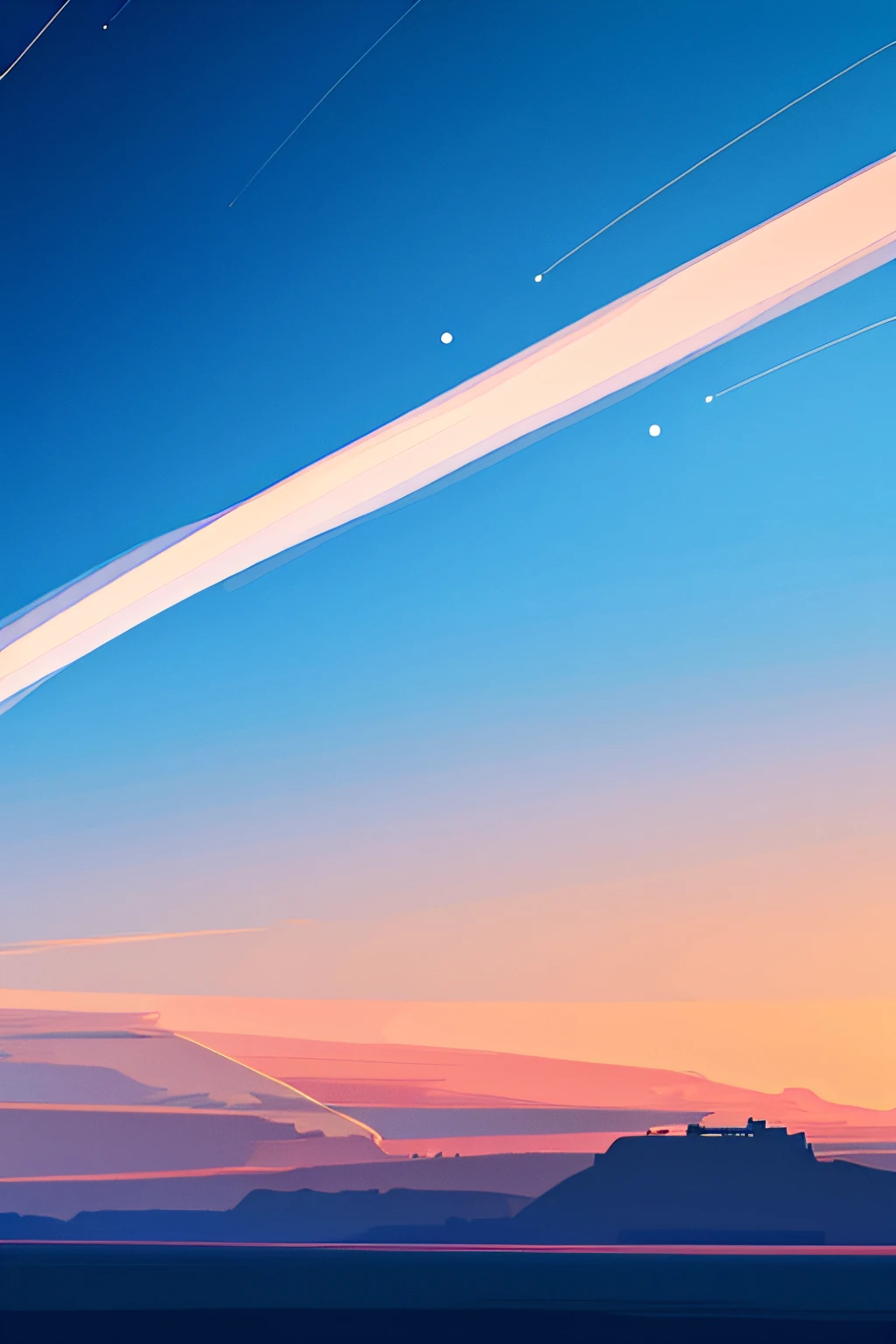 cola exists, planetarium, sky, fantasy, {{{giant Jupiter}}}, blue, {{{huge Jupiter}}},{{{masterpiece}}}, {{the best quality, super fine illustrations, beautiful and delicate water}}, {{very delicate light}}, starfall, clean sky, night sky, night, depth of field,{{{Two moons}}}, Giants, Megaphobia, {{extremely detailed CG unity 8k wallpaper}}, {ultra-detailed}, {extremely delicate and beautiful}