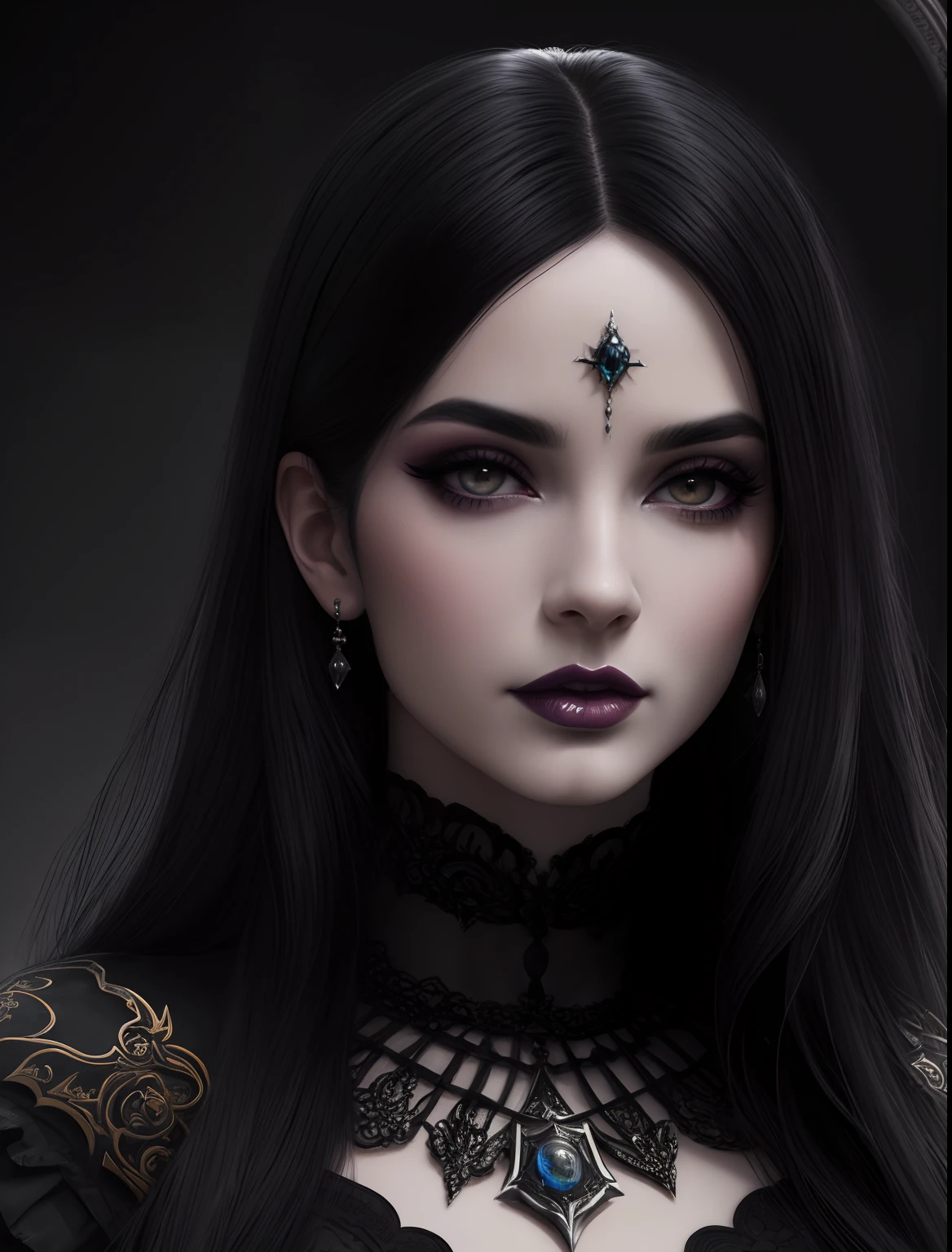 Escuro, profano, Ser, astral, Estilo olpntng assustador, vampiro, mistic, Rosto bonito perfeito com pele lisa, Retrato de Arte Conceitual de Greg Rutkowski, Artgerm, Hyper-detailed and intricately detailed Gothic art trending in ArtStation's triadic colors, Motor irreal, genial, Detalhes intrincados, tela inicial, cores complementares, arte conceitual de fantasia, 8K resolution, gothic deviantart masterpiece, oils, Acidentes vasculares cerebrais intensos, gotejamento de tinta, Escuro, profano, Ser, astral, horripilante,