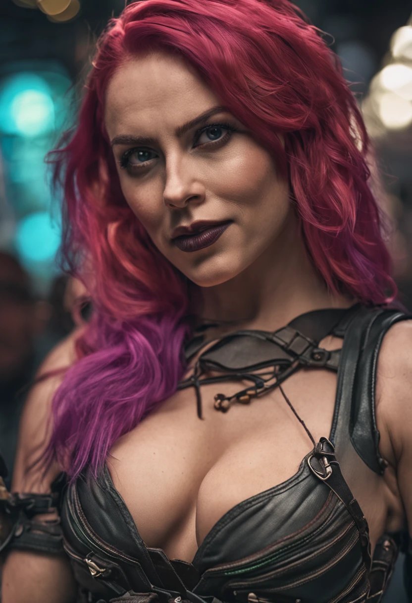 gotik, 30 age old, (strappy:1.3), (BDSM:1.1), gorgeous figure, Gorgeous breasts, Shorts, Burgundy hair, Wonder Woman role-playing, filmed in dslr, Detal Face, photography of, max details, com cores neutras, hdr, pastelcolor, Soft cinematic light, insanely details, intricately details, Hipper de Tahado, tmasterpiece, 8K, Wallpapers, (A detailed), high high quality, ((highly detailedskin, skin detailed)), foco nítido, 8K  UHD, Digital SLR, Film Particle