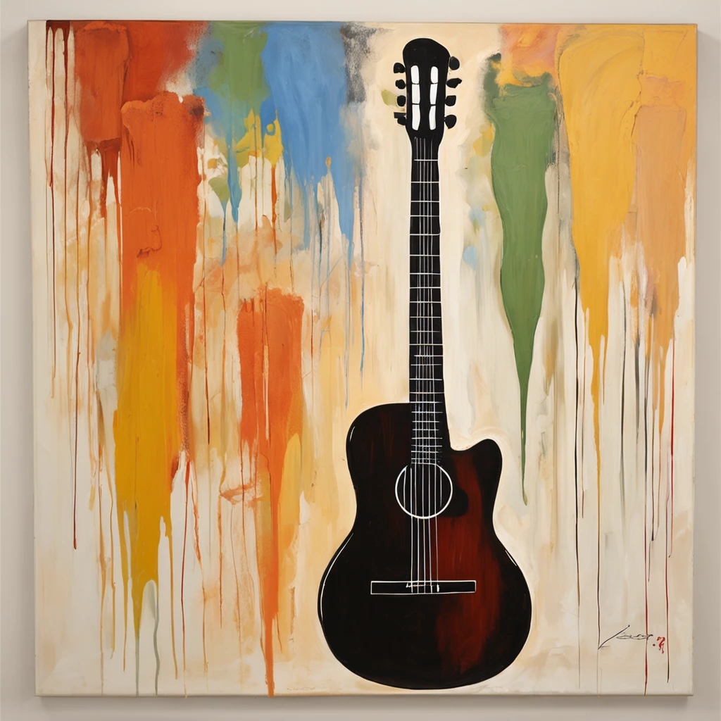 "Minimalist logo of a classical guitar, Vector, trazos gruesos en negro"