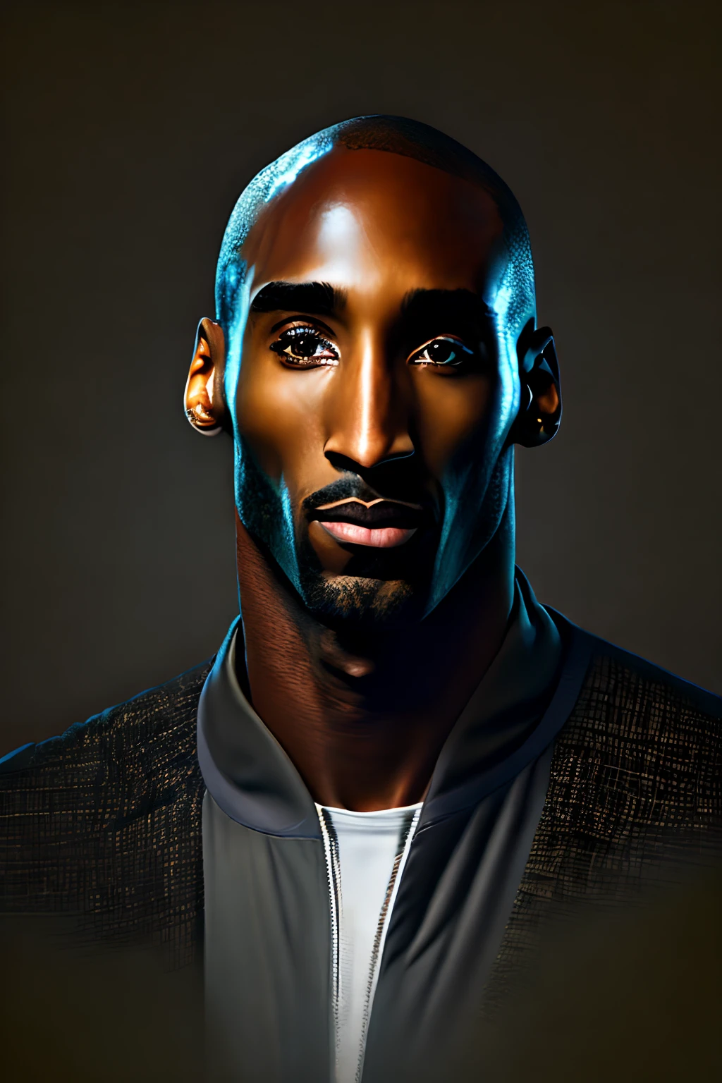 "kobe Bryant, rosto kobe Bryant, jogador de basketball, Anjo negro masculino antigo, Futurismo Sombrio, cinemactic, detalhes finos, 8k, tiro escuro: 0.7, Subsurface scattering, ambient lighting: 1.3, art-station: 1.3" kobe, kobe bryant portrait,